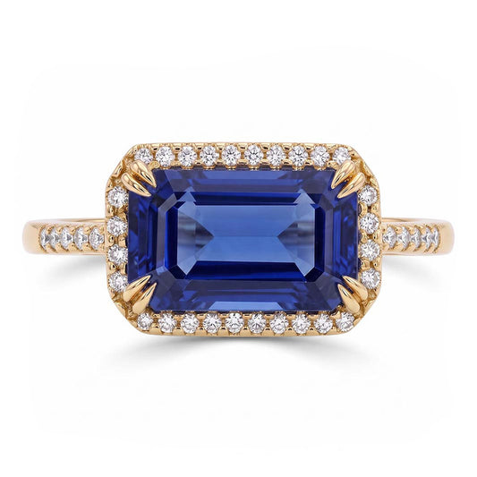 Natural Sapphire Ring 4.50ct - Yellow Gold 14K