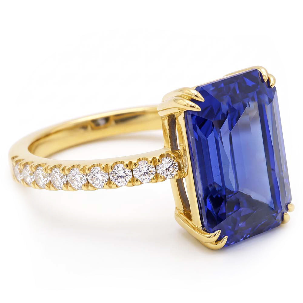 Natural Sapphire Ring 4.50ct - Yellow Gold 14K