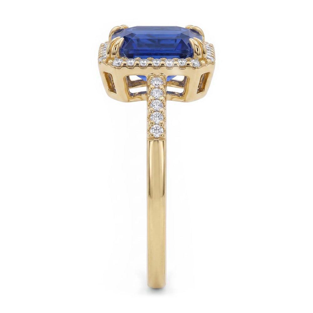Natural Sapphire Ring 4.50ct - Yellow Gold 14K
