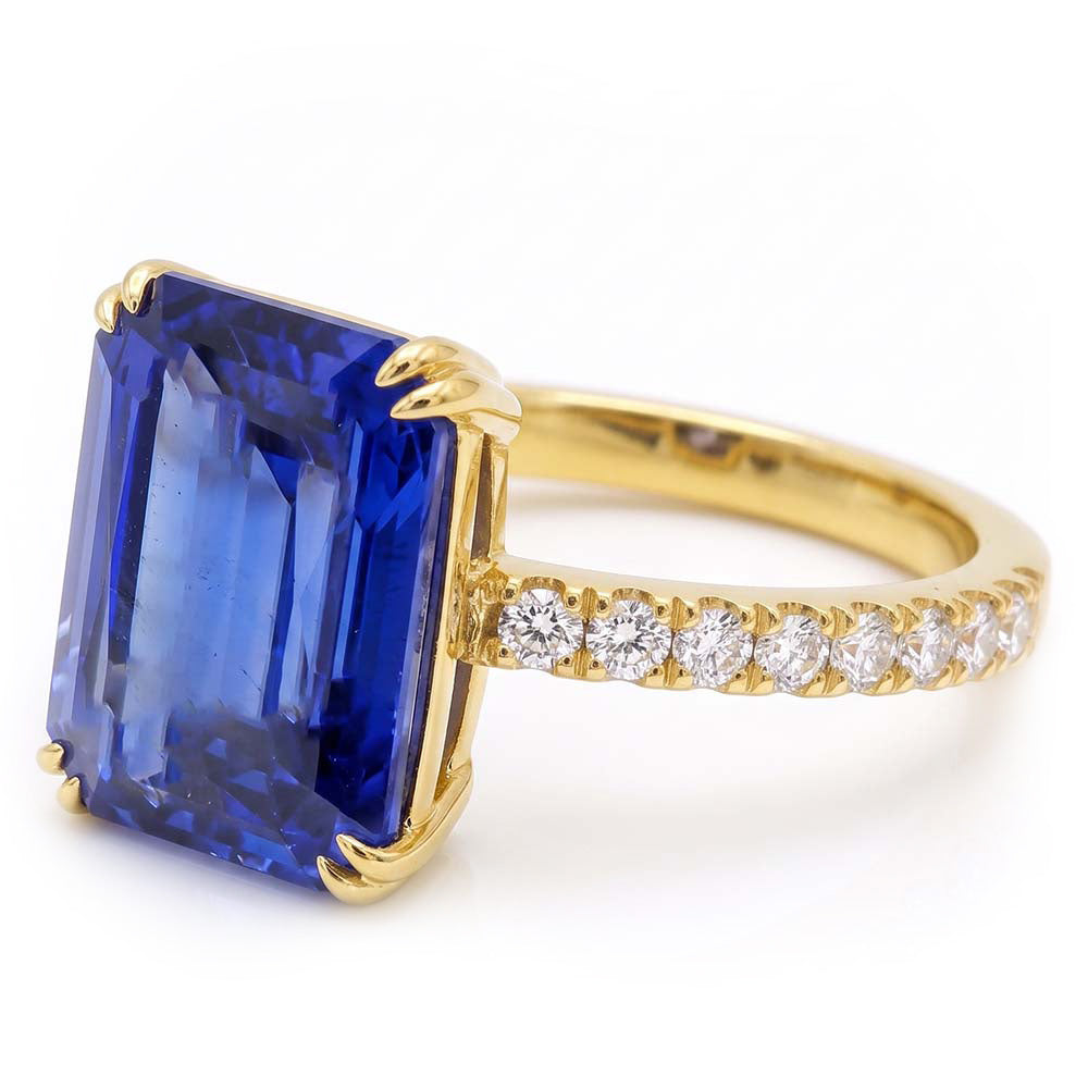 Natural Sapphire Ring 4.50ct - Yellow Gold 14K