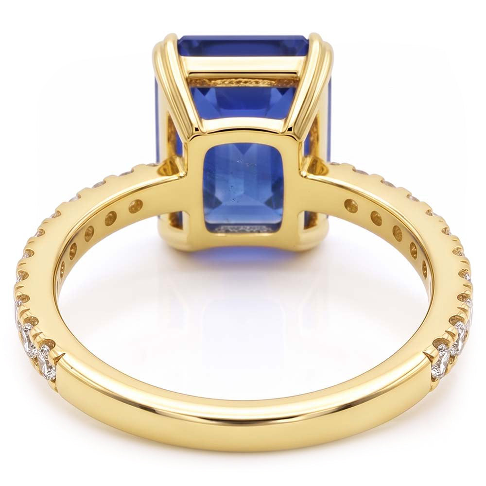 Natural Sapphire Ring 4.50ct - Yellow Gold 14K