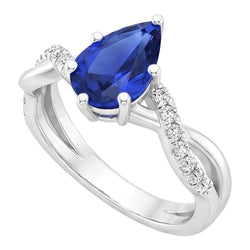 Natural Sapphire Ring 4.75ct - White Gold 14K