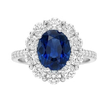Natural Sapphire Ring 4.75ct - White Gold 14K