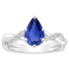 Natural Sapphire Ring 4.75ct - White Gold 14K