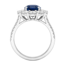 Natural Sapphire Ring 4.75ct - White Gold 14K