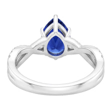 Natural Sapphire Ring 4.75ct - White Gold 14K