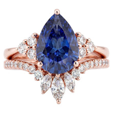 Natural Sapphire Ring 4ct - Rose Gold 14K