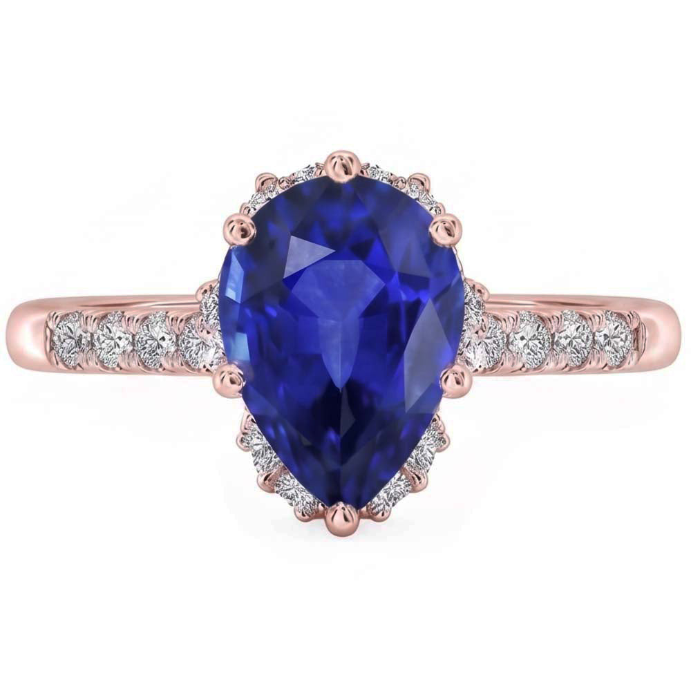 Natural Sapphire Ring 4ct - Rose Gold 14K