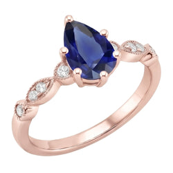 Natural Sapphire Ring 4ct - Rose Gold 14K