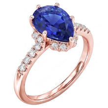 Natural Sapphire Ring 4ct - Rose Gold 14K