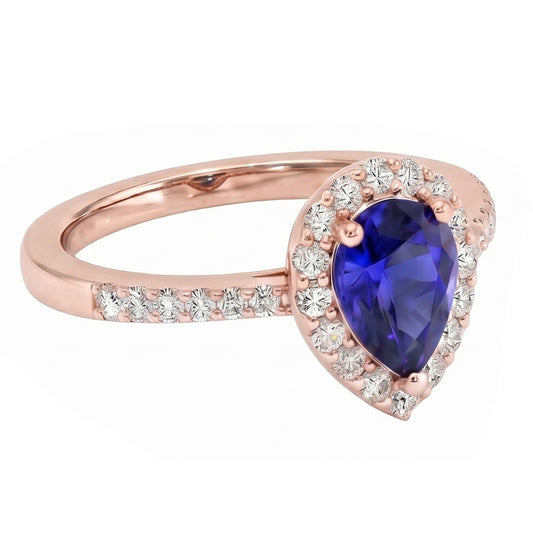 Natural Sapphire Ring 4ct - Rose Gold 14K