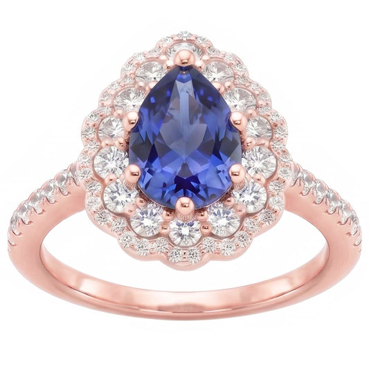 Natural Sapphire Ring 4ct - Rose Gold 14K