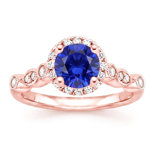 Natural Sapphire Ring 4ct - Rose Gold 14K