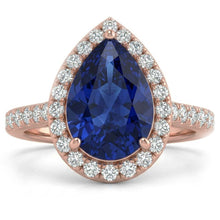 Natural Sapphire Ring 4ct - Rose Gold 14K