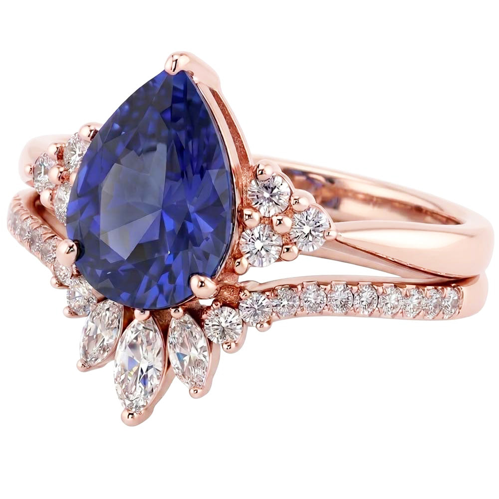 Natural Sapphire Ring 4ct - Rose Gold 14K