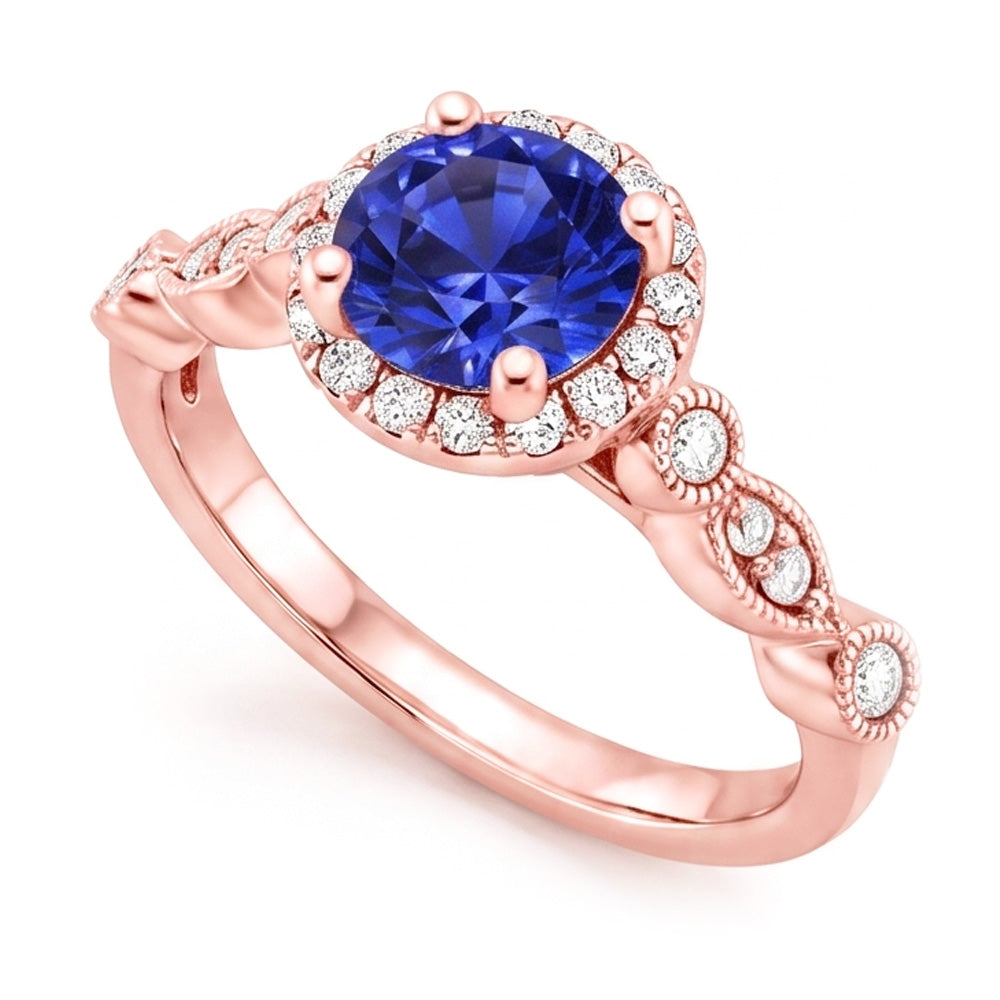 Natural Sapphire Ring 4ct - Rose Gold 14K