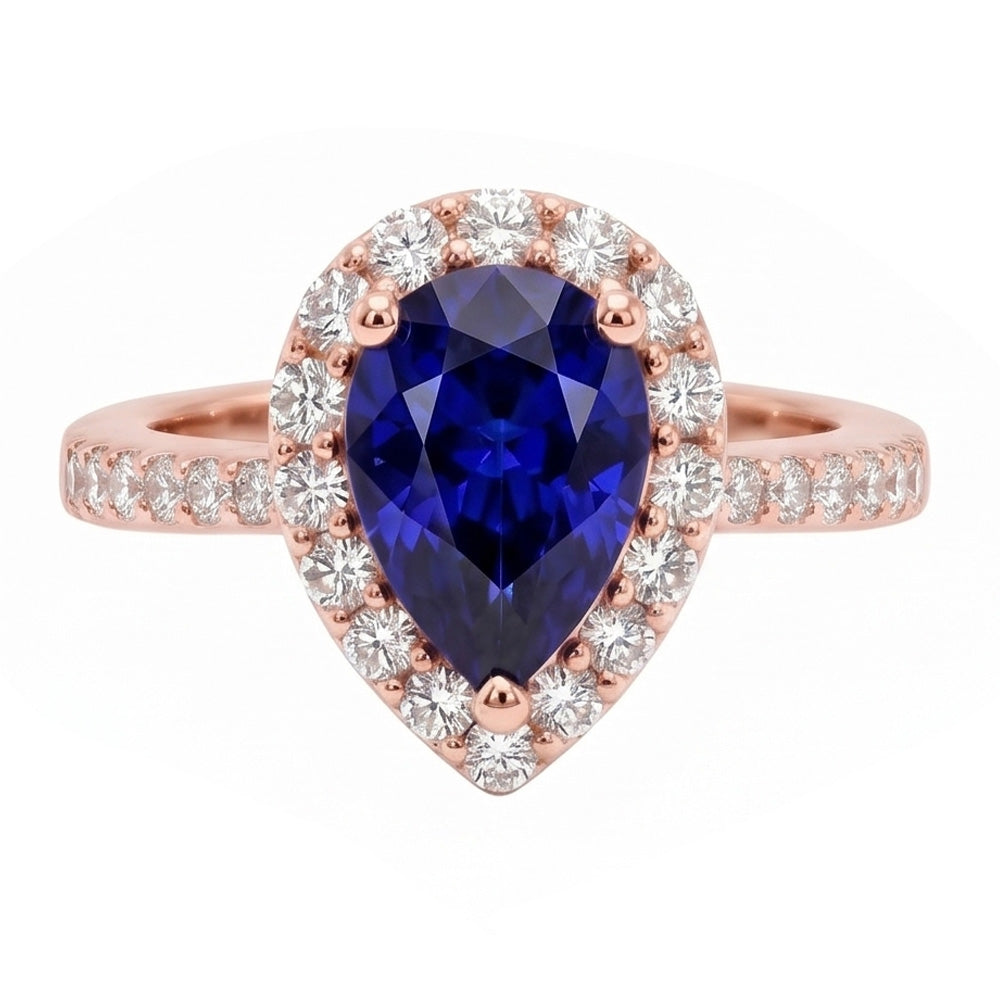 Natural Sapphire Ring 4ct - Rose Gold 14K