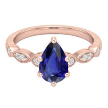 Natural Sapphire Ring 4ct - Rose Gold 14K