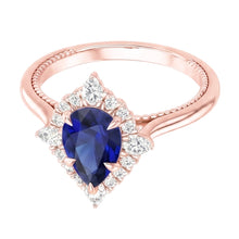 Natural Sapphire Ring 4ct - Rose Gold 14K