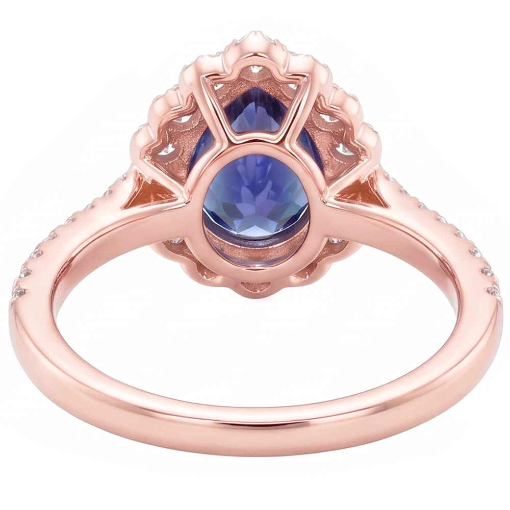 Natural Sapphire Ring 4ct - Rose Gold 14K