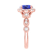 Natural Sapphire Ring 4ct - Rose Gold 14K