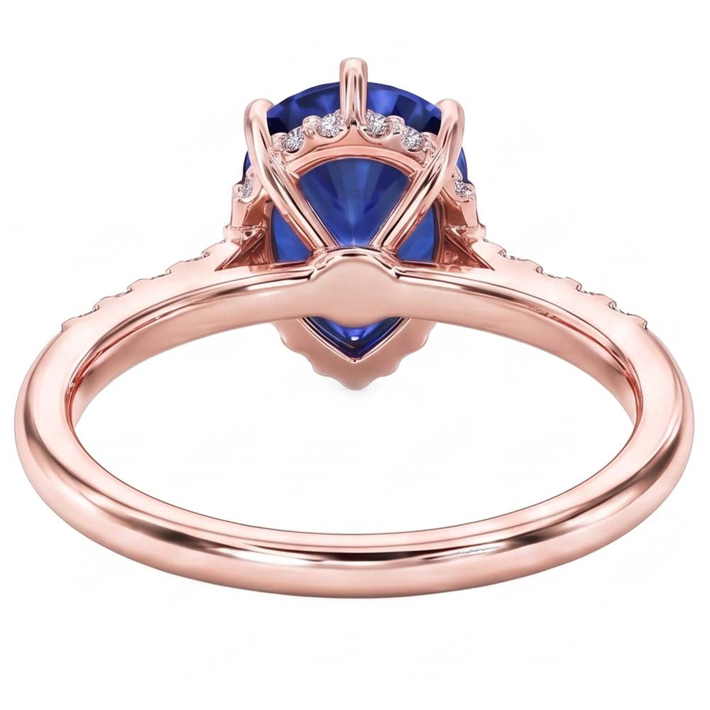 Natural Sapphire Ring 4ct - Rose Gold 14K