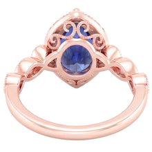 Natural Sapphire Ring 4ct - Rose Gold 14K