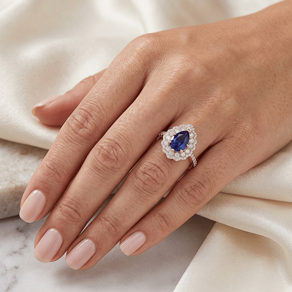 Natural Sapphire Ring 4ct - Rose Gold 14K