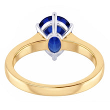 Natural Sapphire Ring 4ct - Two Tone 14K Gold