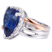 Natural Sapphire Ring 4ct - Two Tone Gold