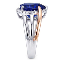 Natural Sapphire Ring 4ct - Two Tone Gold