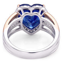 Natural Sapphire Ring 4ct - Two Tone Gold