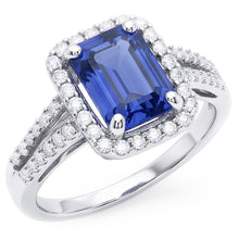 Natural Sapphire Ring 4ct - White Gold 14K