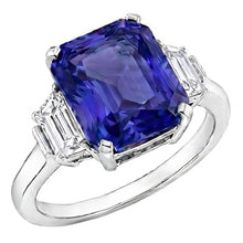 Natural Sapphire Ring 4ct - White Gold 14K