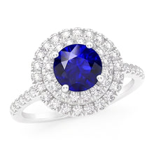 Natural Sapphire Ring 4ct - White Gold 14K