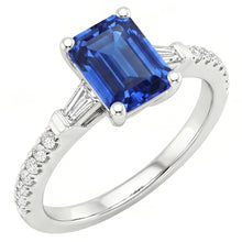 Natural Sapphire Ring 4ct - White Gold 14K