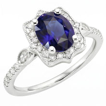 Natural Sapphire Ring 4ct - White Gold 14K
