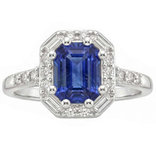 Natural Sapphire Ring 4ct - White Gold 14K
