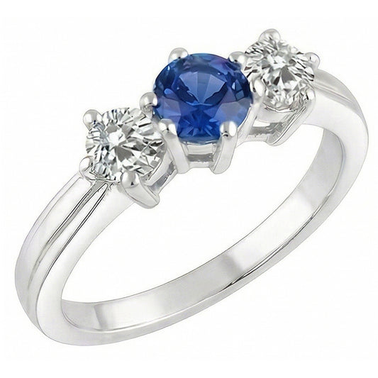 Natural Sapphire Ring 4ct - White Gold 14K