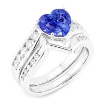 Natural Sapphire Ring 4ct - White Gold 14K