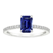 Natural Sapphire Ring 4ct - White Gold 14K