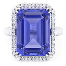 Natural Sapphire Ring 4ct - White Gold 14K