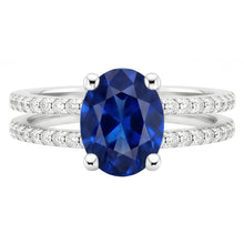 Natural Sapphire Ring 4ct - White Gold 14K