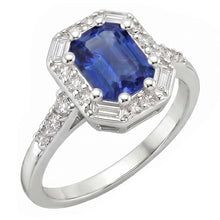 Natural Sapphire Ring 4ct - White Gold 14K