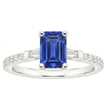 Natural Sapphire Ring 4ct - White Gold 14K