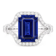 Natural Sapphire Ring 4ct - White Gold 14K