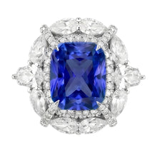 Natural Sapphire Ring 4ct - White Gold 14K