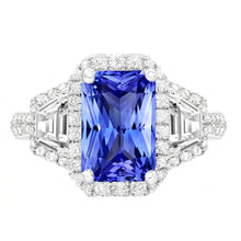 Natural Sapphire Ring 4ct - White Gold 14K