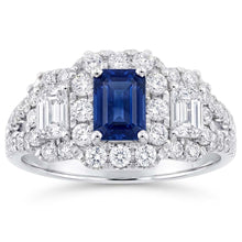 Natural Sapphire Ring 4ct - White Gold 14K