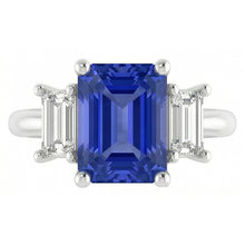Natural Sapphire Ring 4ct - White Gold 14K
